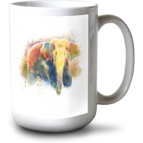  Lantern Press Asian Elephant - Watercolor (100% Cotton Kitchen Towel)