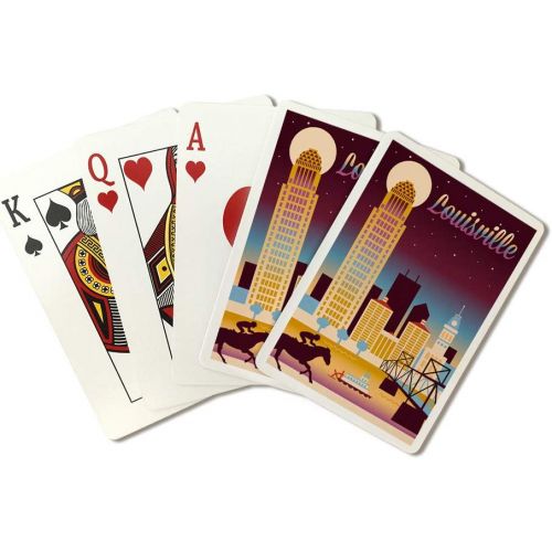  Lantern Press Louisville, Kentucky, Retro Skyline Chromatic Series 109007 (Playing Card Deck, 52 Cards, Poker Size with Jokers)