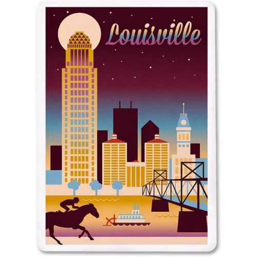  Lantern Press Louisville, Kentucky, Retro Skyline Chromatic Series 109007 (Playing Card Deck, 52 Cards, Poker Size with Jokers)
