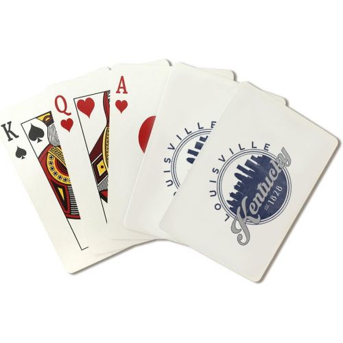  Lantern Press Louisville, Kentucky, Skyline Seal (Blue) (Playing Card Deck, 52 Card Poker Size with Jokers)