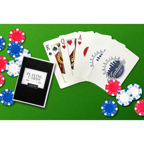  Lantern Press Louisville, Kentucky, Skyline Seal (Blue) (Playing Card Deck, 52 Card Poker Size with Jokers)
