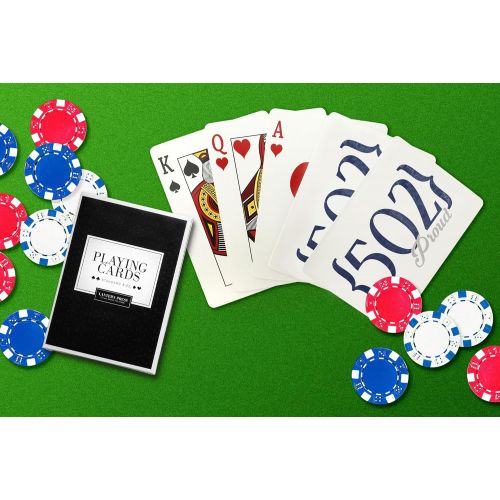  Lantern Press Louisville, Kentucky, 502 Area Code (Blue) (Playing Card Deck, 52 Card Poker Size with Jokers)
