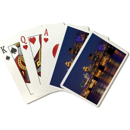  Lantern Press Louisville, Kentucky, Skyline at Night, Photography A-96293 96293 (Playing Card Deck, 52 Cards, Poker Size with Jokers)