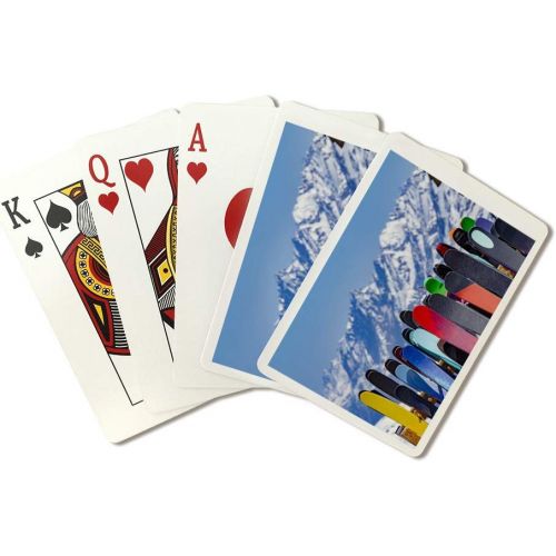  Lantern Press Full Ski Rack & Snowy Mountain Range (52 Playing Cards, Poker Size Card Deck with Jokers)