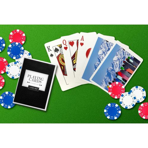 Lantern Press Full Ski Rack & Snowy Mountain Range (52 Playing Cards, Poker Size Card Deck with Jokers)