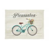 Lantern Press Pleasanton, California - Beach Cruiser and Basket - The Simple Life (60x80 Poly Fleece Thick Plush Blanket)