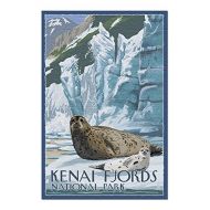 Lantern Press Kenai Fjords National Park, Alaska - Seals and Ice Shelf (20x30 Premium 1000 Piece Jigsaw Puzzle, Made in USA!)