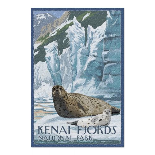  Lantern Press Kenai Fjords National Park, Alaska - Seals and Ice Shelf (20x30 Premium 1000 Piece Jigsaw Puzzle, Made in USA!)