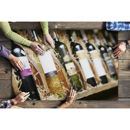  Lantern Press Closeup of Wine Shelf Photography A-93544 (20x30 Premium 1000 Piece Jigsaw Puzzle, Made in USA!)