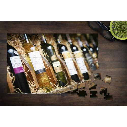  Lantern Press Closeup of Wine Shelf Photography A-93544 (12x18 Premium Acrylic Puzzle, 130 Pieces)