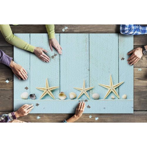  Lantern Press Seashells and Starfish on a Shelf Photography A-91191 (20x30 Premium 1000 Piece Jigsaw Puzzle, Made in USA!)