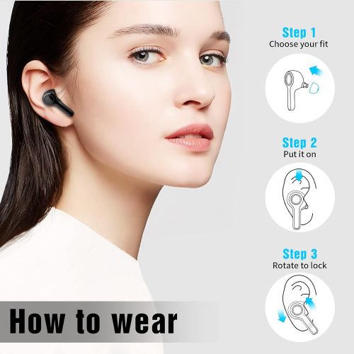  True Wireless Earbuds,Lanteso TWS Bluetooth Earbuds with Mics Clear Call Touch Control Bluetooth Headphones with Bass Sound in Ear Earphones for Music,Home Office…