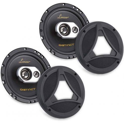  [아마존베스트]LANZAR Standard 6.5 -In. Car Speaker Size, Universal OEM Quick Replacement Component Speakers Vehicle Door & Side Panel Mount Compatible, 3-Way Stereo Pro Audio Car Speakers, (2) 6.5 -Inc