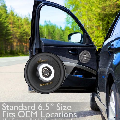  [아마존베스트]LANZAR Standard 6.5 -In. Car Speaker Size, Universal OEM Quick Replacement Component Speakers Vehicle Door & Side Panel Mount Compatible, 3-Way Stereo Pro Audio Car Speakers, (2) 6.5 -Inc