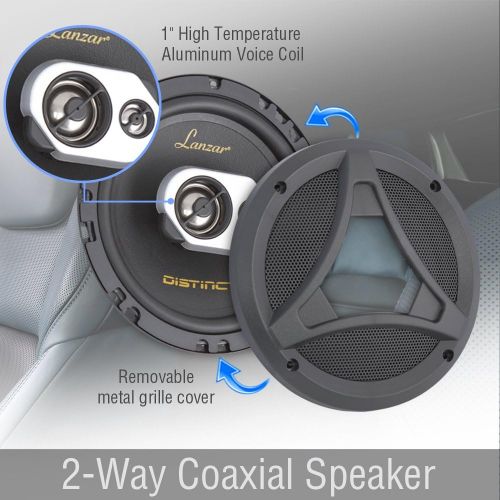  [아마존베스트]LANZAR Standard 6.5 -In. Car Speaker Size, Universal OEM Quick Replacement Component Speakers Vehicle Door & Side Panel Mount Compatible, 3-Way Stereo Pro Audio Car Speakers, (2) 6.5 -Inc