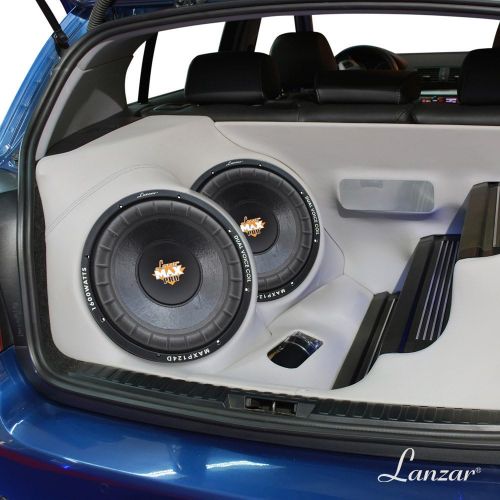  Lanzar 12in Car Subwoofer Speaker - Black Non-Pressed Paper Cone, Stamped Plastic Basket, Dual 4 Ohm Impedance, 1600 Watt Power and Foam Edge Suspension for Vehicle Audio Stereo So