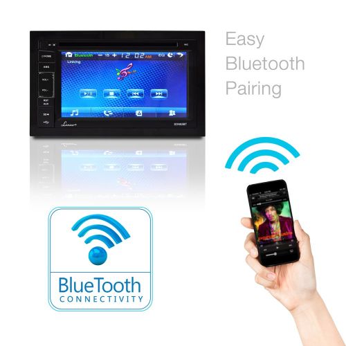  Lanzar SDN65BT 6.5-Inch Video Headunit Receiver Bluetooth Wireless Streaming CDDVD Player Touch Screen Double DIN