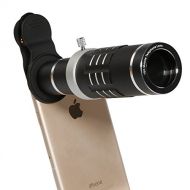Lanzuk lanzuk RR-12-26-1 Phone Lens 18X Telephoto Lens High Definition Flexible Tripod Universal Clip for iPhone Samsung Most Smartphone (Black)
