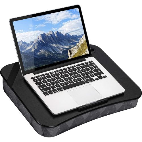  LapGear Designer Lap Desk with Phone Holder and Device Ledge - Gray Argyle - Fits up to 15.6 Inch Laptops - Style No. 45438
