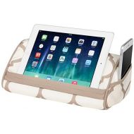 LapGear Designer Tablet Pillow Stand with Phone Pocket - Beige Quatrefoil - Fits Most Tablet Devices - Style No. 35516