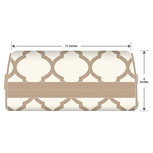  LapGear Designer Tablet Pillow Stand with Phone Pocket - Beige Quatrefoil - Fits Most Tablet Devices - Style No. 35516