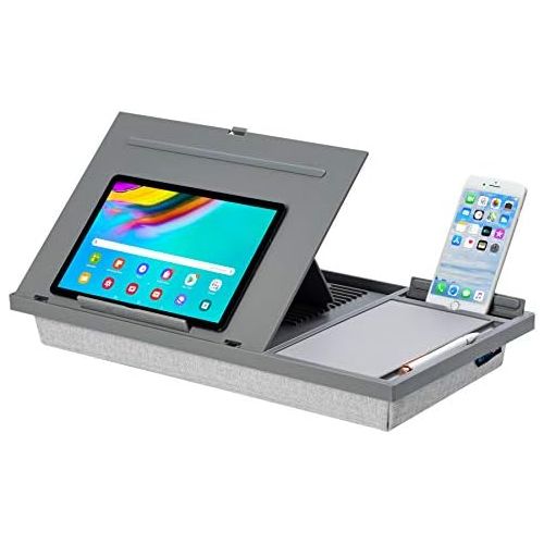  [아마존베스트]LapGear Ergo Pro Lap Desk with 20 Adjustable Angles, Mouse Pad, and Phone Holder - Gray - Fits up to 15.6 Inch Laptops and Most Tablets - Style No. 49405