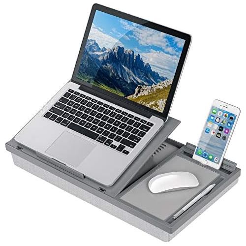  [아마존베스트]LapGear Ergo Pro Lap Desk with 20 Adjustable Angles, Mouse Pad, and Phone Holder - Gray - Fits up to 15.6 Inch Laptops and Most Tablets - Style No. 49405