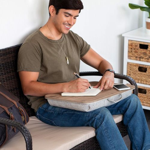  [아마존베스트]LapGear Heritage Lap Desk with Device Ledge - White Wash - Fits up to 17.3 Inch Laptops - Style No. 45611