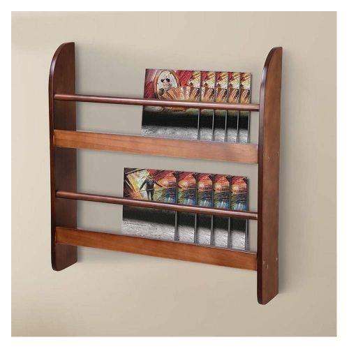  Lapha 2 Tier Wood Rustic Style Display Wall Mounted Bookshelf Floating Shelf Rack Organizer Display Home Rack Fencing Protects Books