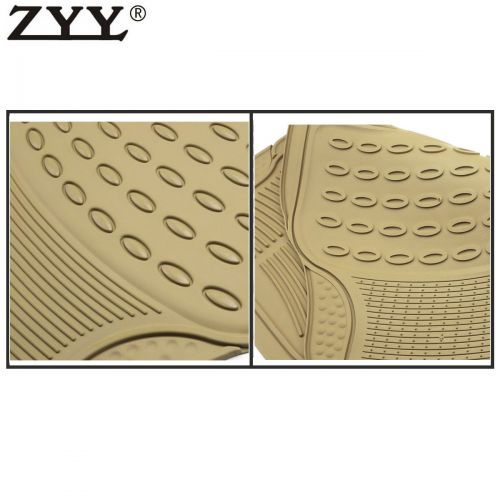  Laprive Auto 3pcs New Heavy Duty All Weather Trimmable PVC Rubber Beige Car Floor Carpet Mats