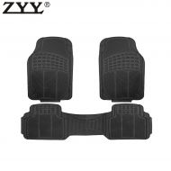 Laprive Auto 3pcs New Heavy Duty All Weather Trimmable PVC Rubber Black Car Floor Carpet Mats