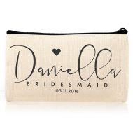 Lara Laser Works Personalized Cosmetic Bag Travel Makeup Pouch Wedding Bridal Party | DSG#10 | set of 6