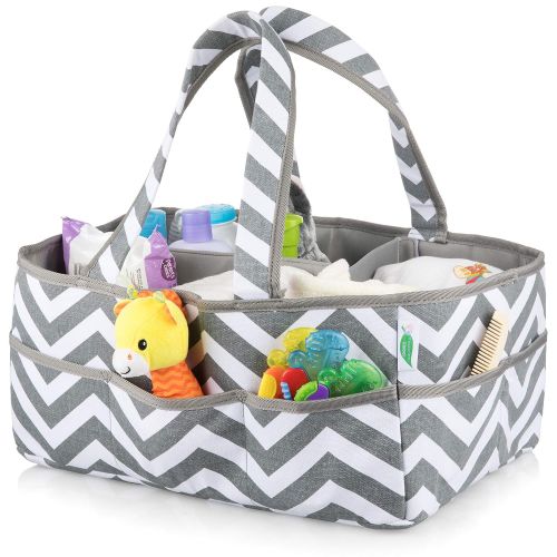  Large Washable Baby Diaper Caddy Organizer Bag - 100% Cotton - Footprints Global