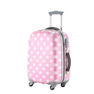 Large Ambassador Luggage Polka Dot Print Style Luggage Travel Spinner Suitcase