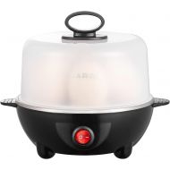Larjie Electric Egg Boiler Cooker Rapid Poacher 1 or 7 Capacity Soft Medium Hard Boiled or Poached for Hard Boiled Scrambled Eggs or Omelets Steamed Vegetables Seafood w/Auto Shut Off Fea