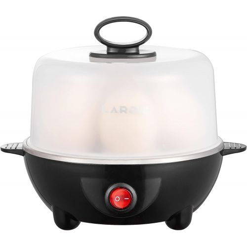  Larjie Electric Egg Boiler Cooker Rapid Poacher 1 or 7 Capacity Soft Medium Hard Boiled or Poached for Hard Boiled Scrambled Eggs or Omelets Steamed Vegetables Seafood w/Auto Shut Off Fea