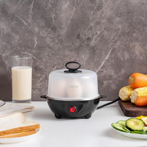  Larjie Electric Egg Boiler Cooker Rapid Poacher 1 or 7 Capacity Soft Medium Hard Boiled or Poached for Hard Boiled Scrambled Eggs or Omelets Steamed Vegetables Seafood w/Auto Shut Off Fea