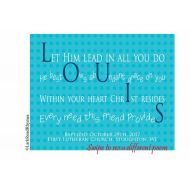 LarkRoadRhymes Catholic Baptism Gift Boy, 8x10 Godson Birthday Gift, Name Poem Print For Louis