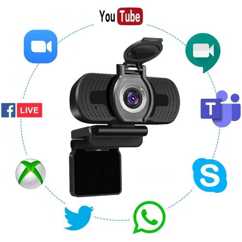  [아마존베스트]LarmTek Full HD Webcam 1080p Video Camera with Webcam Cover, USB Webcam with Built-In Microphone, Mini Plug and Play for Desktop, Laptop, Ideal for Conferences, Live Broadcasts and