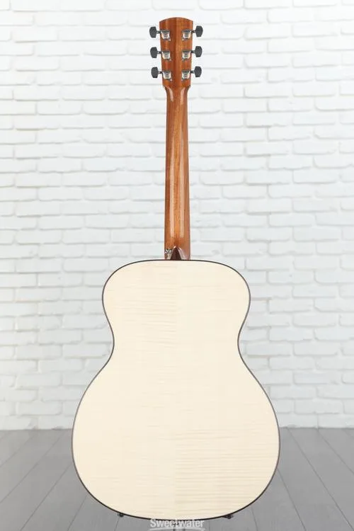  Larrivee OM-10 Romanian Flamed Maple Acoustic Guitar - Natural, Sweetwater Exclusive Demo