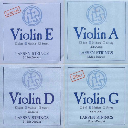  Larsen 4/4 Violin String Set Medium Gauge with Loop-End E