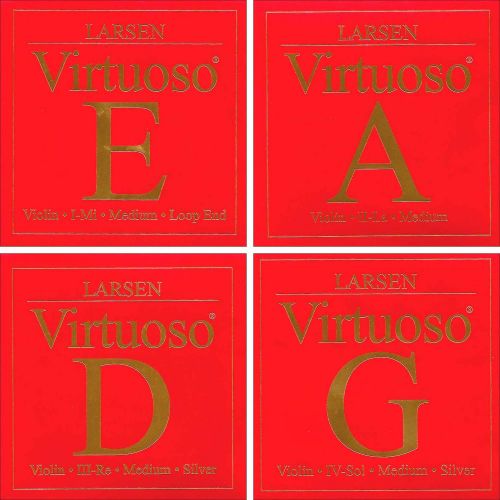  Larsen Virtuoso Violin String Set - Medium Gauge - Loop End E