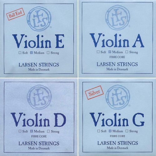  Larsen 4/4 Violin String Set Medium Gauge with Ball-End E