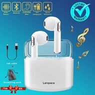 Larspace Wireless Earbuds Earphones, Bluetooth Earbuds Headphones in-Ear Noise Cancelling Earbuds Earpiece Mic Charging Case Earbuds, Sport Running Mini Stereo Bass Earbuds iOS Android (Whi