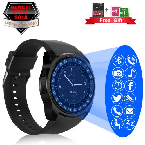  Larspace Smart Watch, Bluetooth Smartwatch with Camera Touchscreen,Smart Watches with SIM Card Slot, Sport Smart Wrist Watch Fitness Tracker Smart Watch Compatible Android iOS Smart Phones