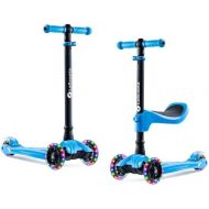 Lascoota Kick Scooter for Kids - Adjustable Height w/Extra-Wide Deck PU Flashing Wheels Great Kids Scooter & Toddler Scooter 3-12 Years Old