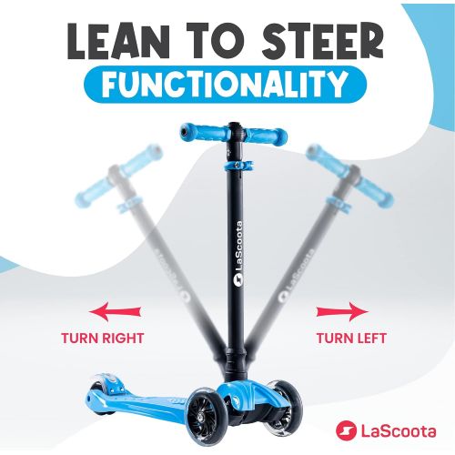  Lascoota Kick Scooter for Kids - Adjustable Height w/Extra-Wide Deck PU Flashing Wheels Great Kids Scooter & Toddler Scooter 3-12 Years Old