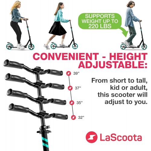  [아마존베스트]Lascoota Scooters for Kids 8 Years and up - Quick-Release Folding System - Front Suspension System + Scooter Shoulder Strap 7.9 Big Wheels Great Scooters for Adults and Teens