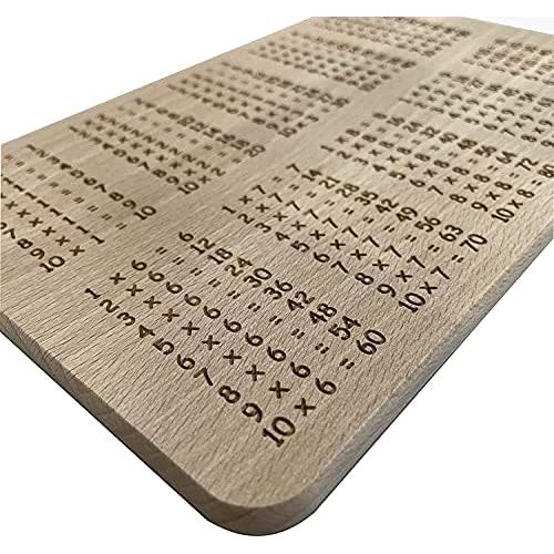  [아마존베스트]Laser Tattoo Das 1x1Beech Wood Breakfast Board Learning Gift Idea for starting school