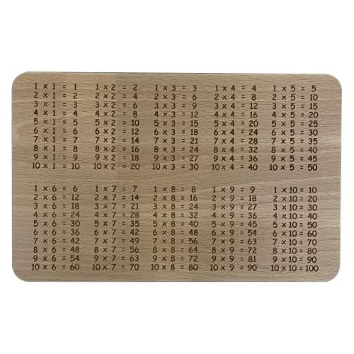  [아마존베스트]Laser Tattoo Das 1x1Beech Wood Breakfast Board Learning Gift Idea for starting school